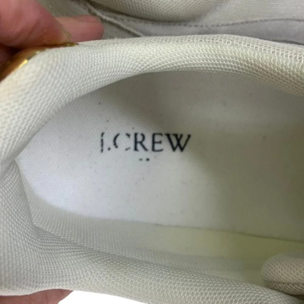 J. CREW White Suede Metallic City Sneakers‎